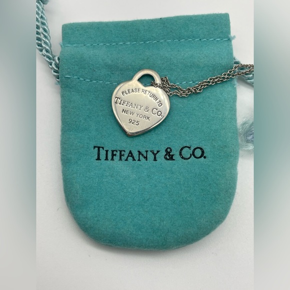 Tiffany & Co. Jewelry - Tiffany & Co. Engraved Heart Silver 925 Necklace